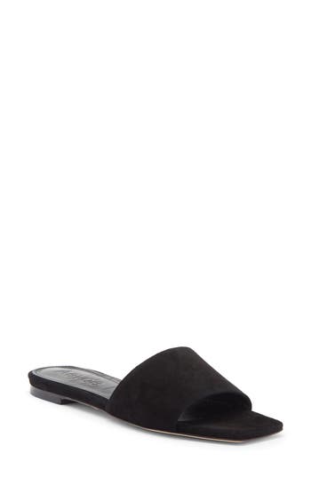 Aeyde Anna Suede Slides In Black