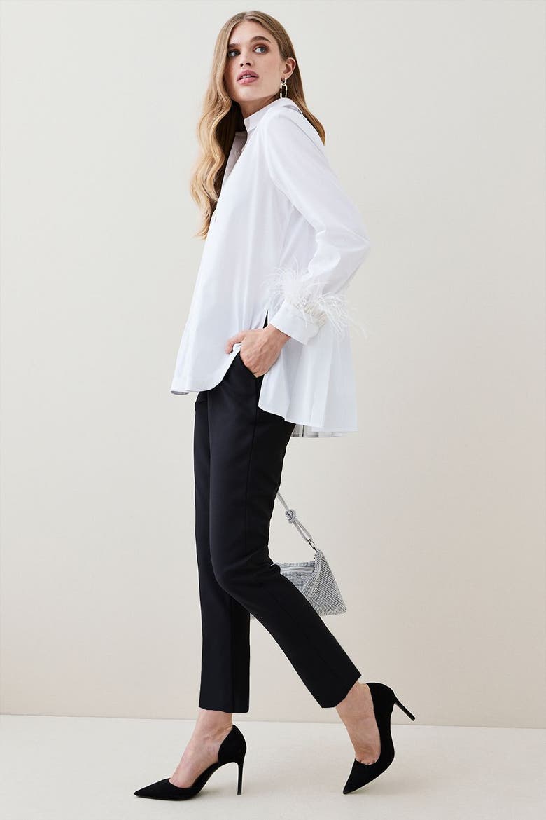 Petite Essential Techno Woven Trousers, Alternate, color, Black
