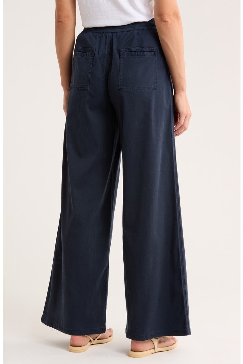 Twill Wide Leg Pants, Alternate, color, NAVY