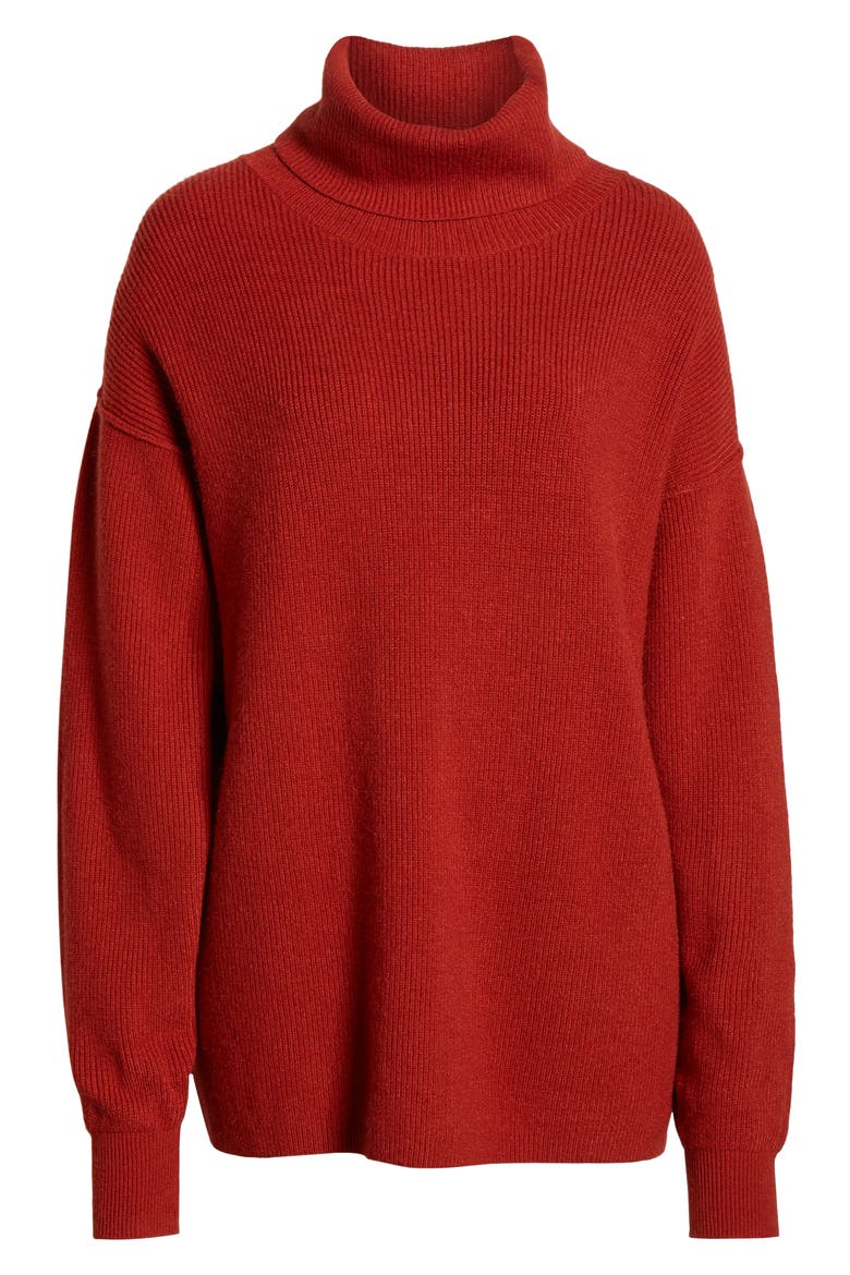 Softly Structured Knit Tunic, Alternate, color, BRICK RED