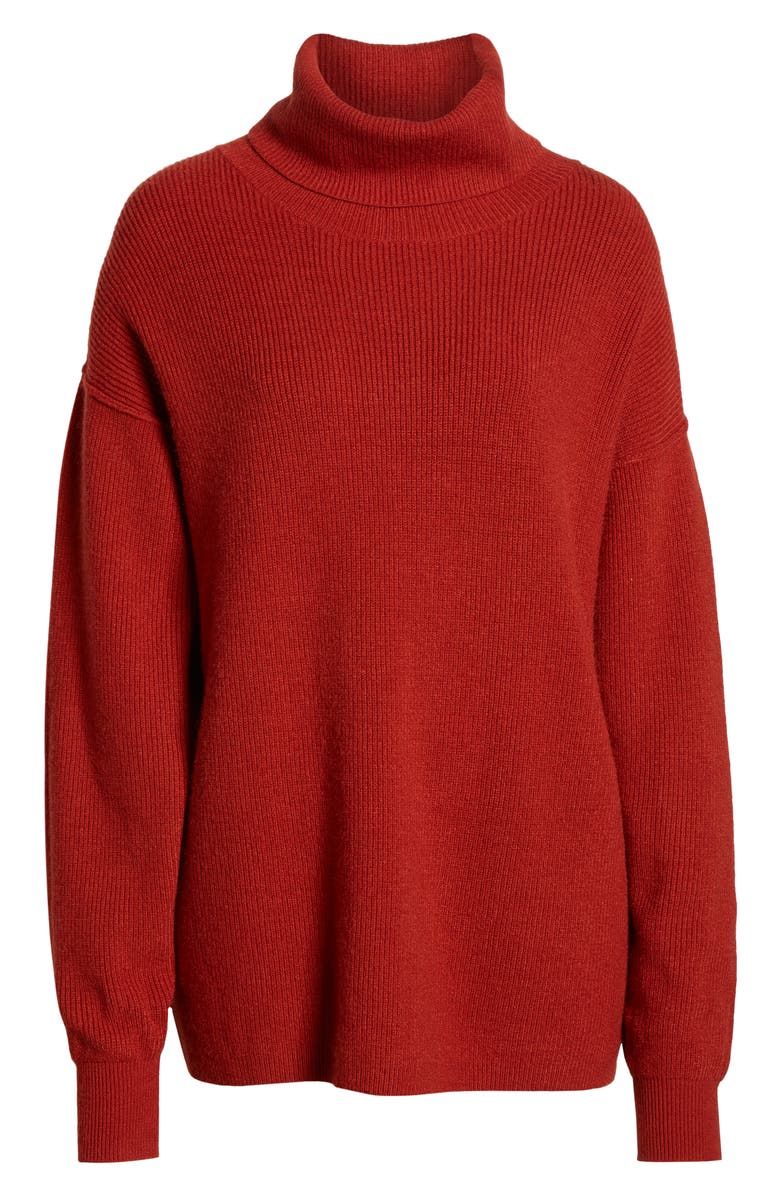 Free People Softly Structured Knit Tunic, Alternate, color, Brick Red