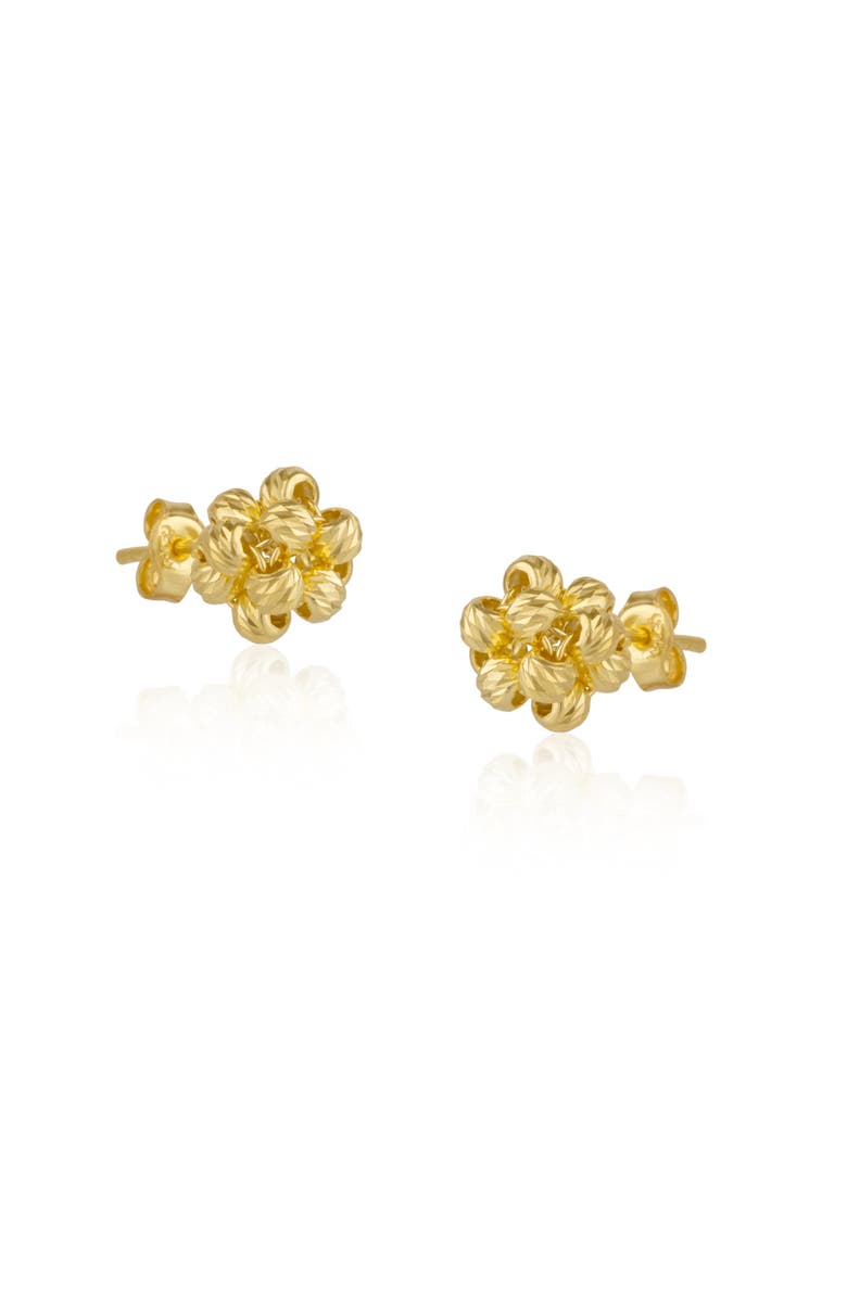 Spero London Sterling Silver Dorissa Beaded Stud Earring, Main, color, Gold