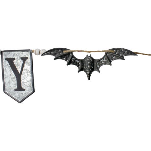 Northlight 7ft Metal Spooky Halloween Bat Decoration In Gray