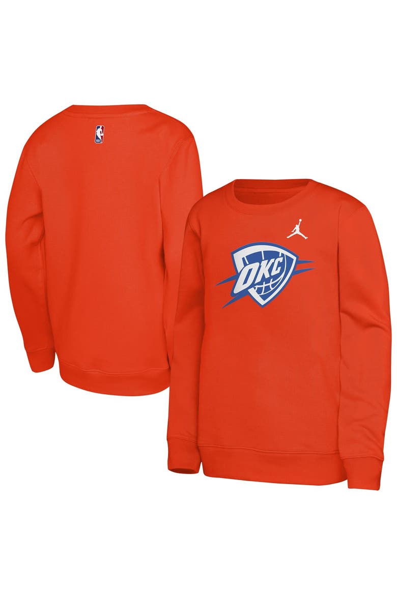 Youth Jordan Brand Orange Oklahoma City Thunder Courtside Statement Edition Sweatshirt, Main, color, Orange
