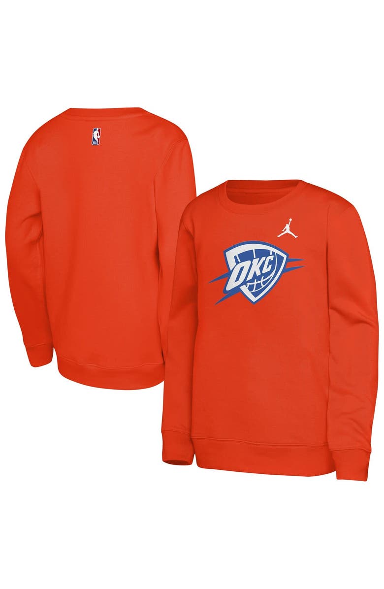 Jordan Brand Youth Jordan Brand Orange Oklahoma City Thunder Courtside Statement Edition Sweatshirt, Main, color, Orange