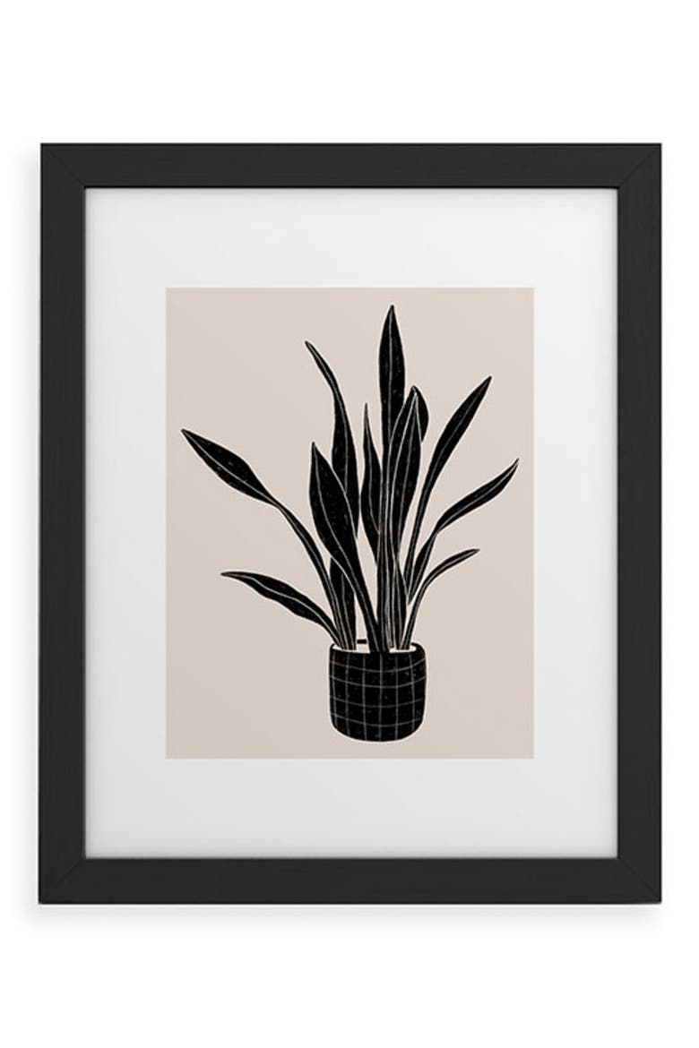 Snake Plant Framed Art Print, Main, color, BLACK FRAME 11X14