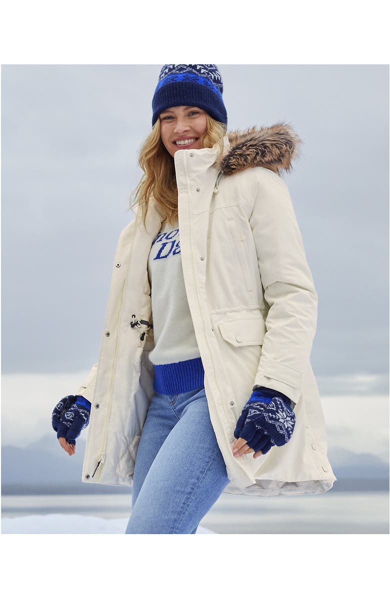 Lands' End Expedition Waterproof Down Winter Parka with Faux Fur Hood, Alternate, color, Ivory