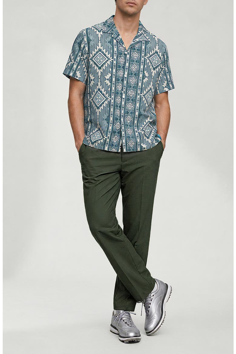 Percy Geo Print Camp Shirt, Alternate, color, BLUE