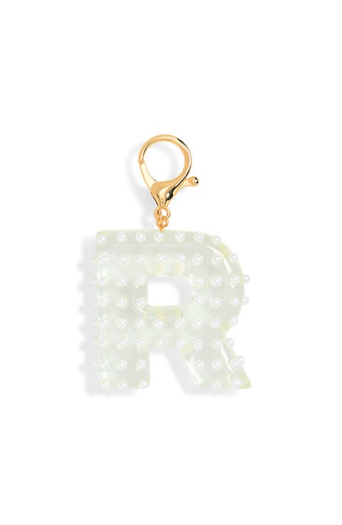 Faux Pearl Initial Bag Charm
