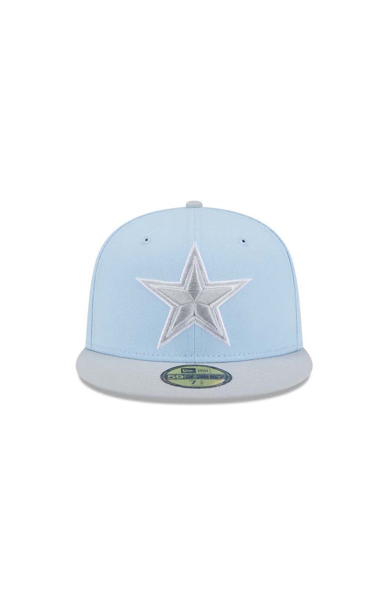 New Era Men's New Era Light Blue/Gray Dallas Cowboys Color Pack Two-Tone 59FIFTY Fitted Hat, Alternate, color, 