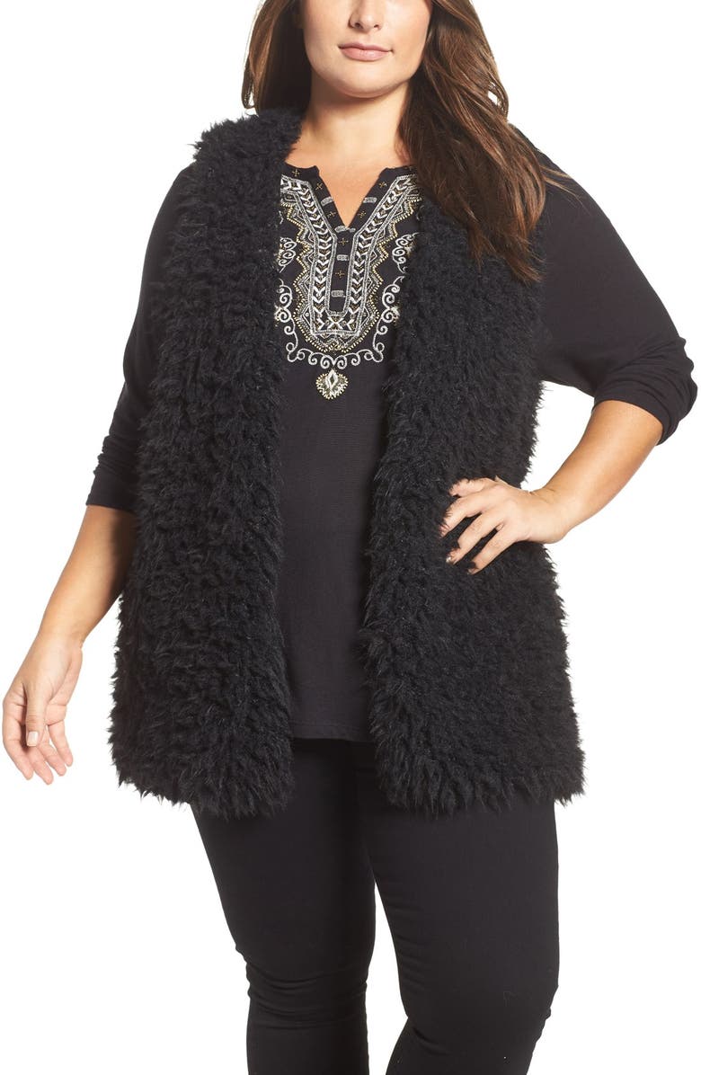 Tart Gabriel Faux Fur Vest, Alternate, color, Black