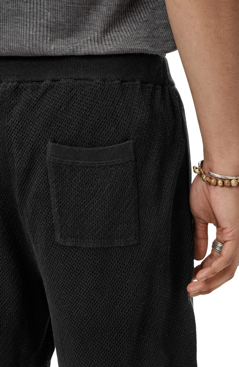 John Varvatos Marvin Mesh Sweater Shorts, Alternate, color, Black