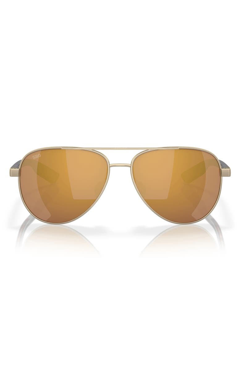 Costa Del Mar 57mm Aviator Sunglasses, Main, color, Gold Mirror