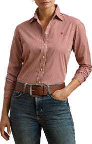 Lauren Ralph Lauren Classic Fit Stripe Broadcloth Button-Up Shirt