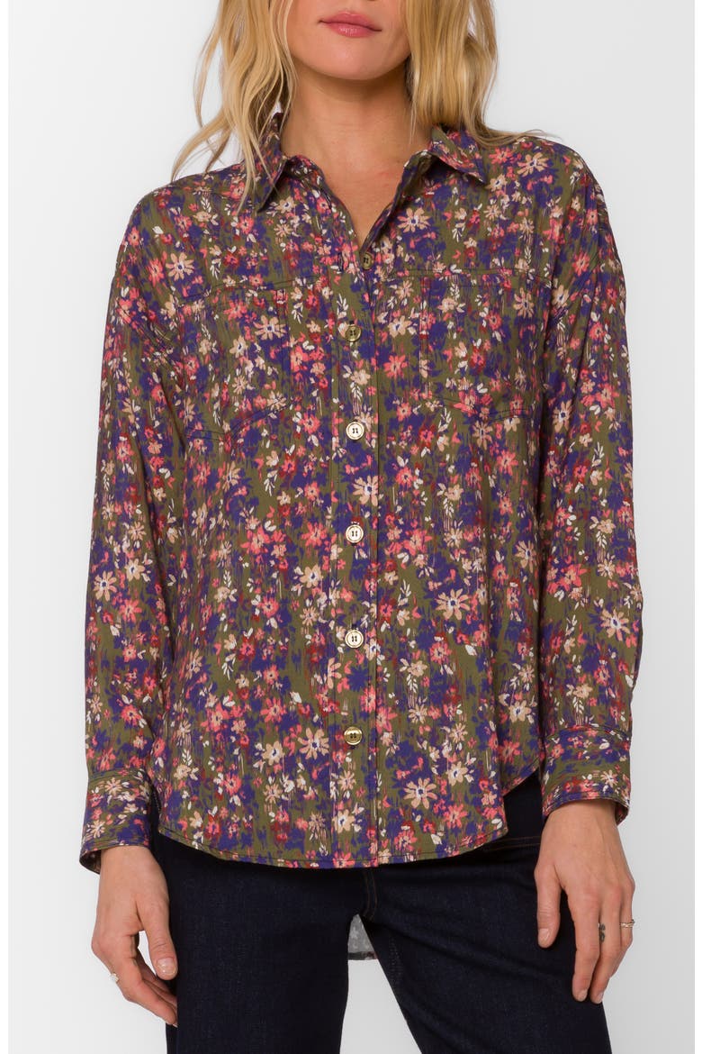 Braxton Floral Button-Up Shirt, Main, color, DITSY GREN
