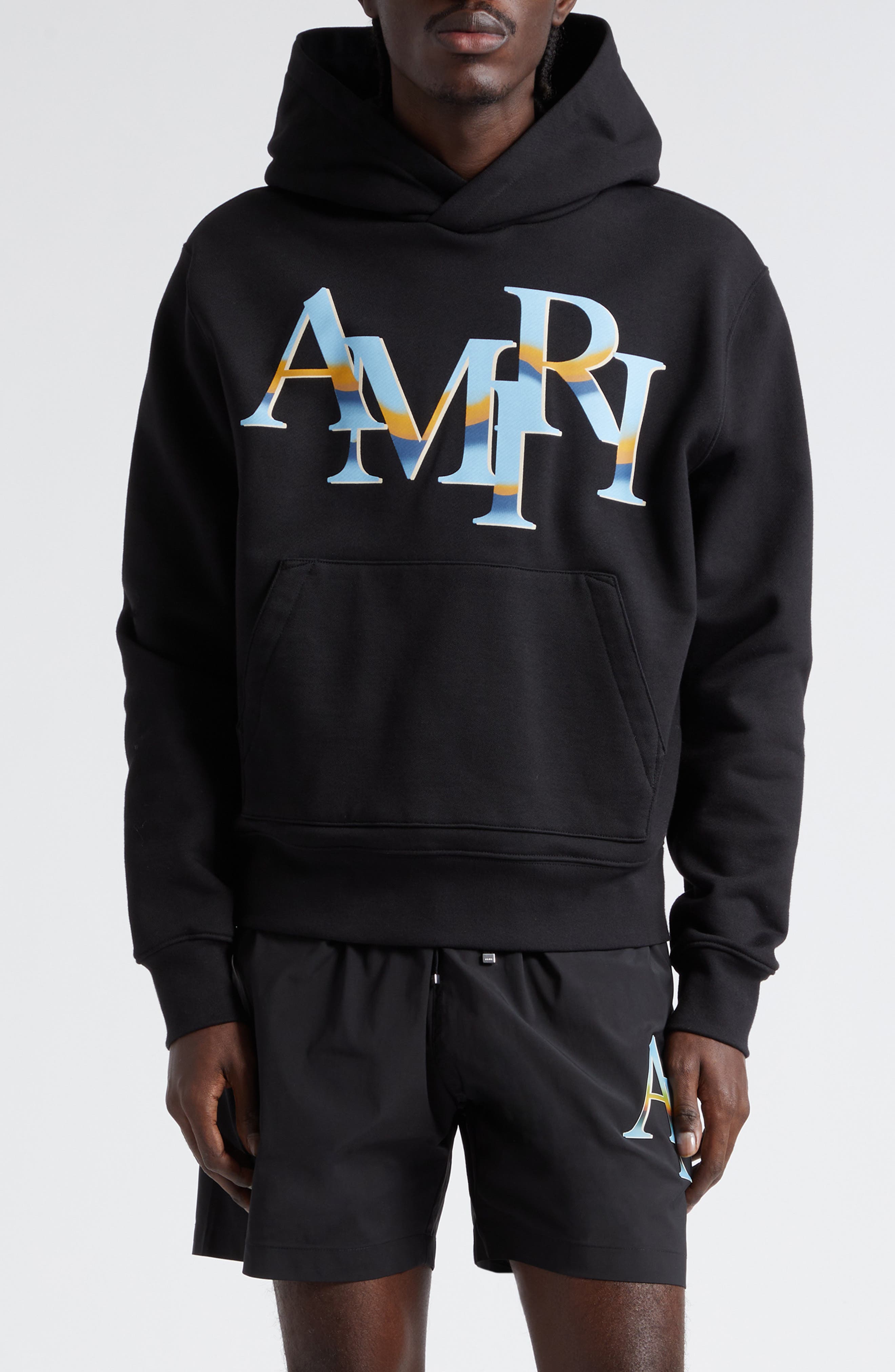 AMIRI Chrome Staggered Logo Hoodie (Men) | Nordstromrack