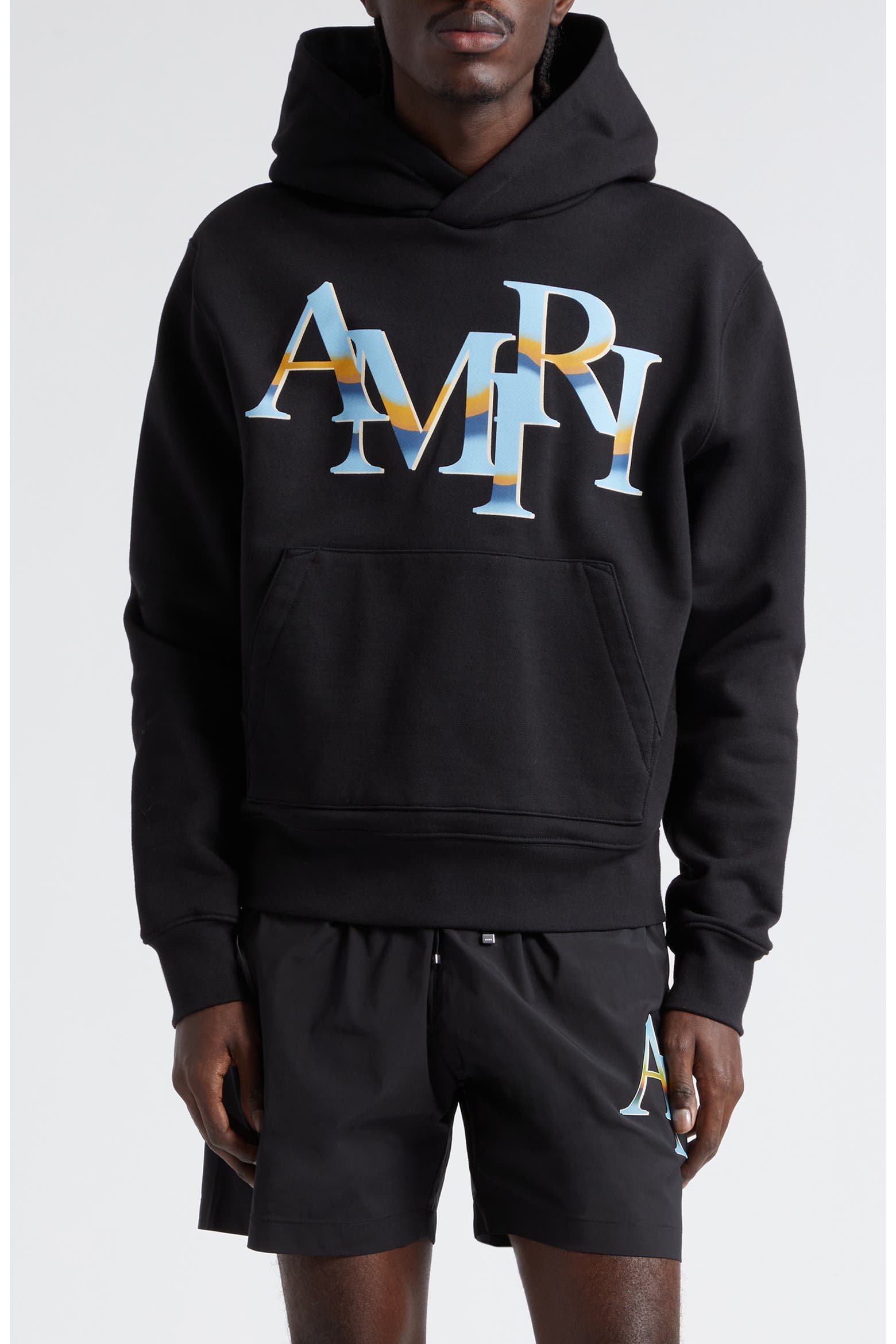 Stagger Ber AMIRI Chrome Staggered Logo Hoodie (Men) | Nordstromrack