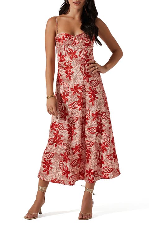 Josiane Botanical Print Strappy Back Dress