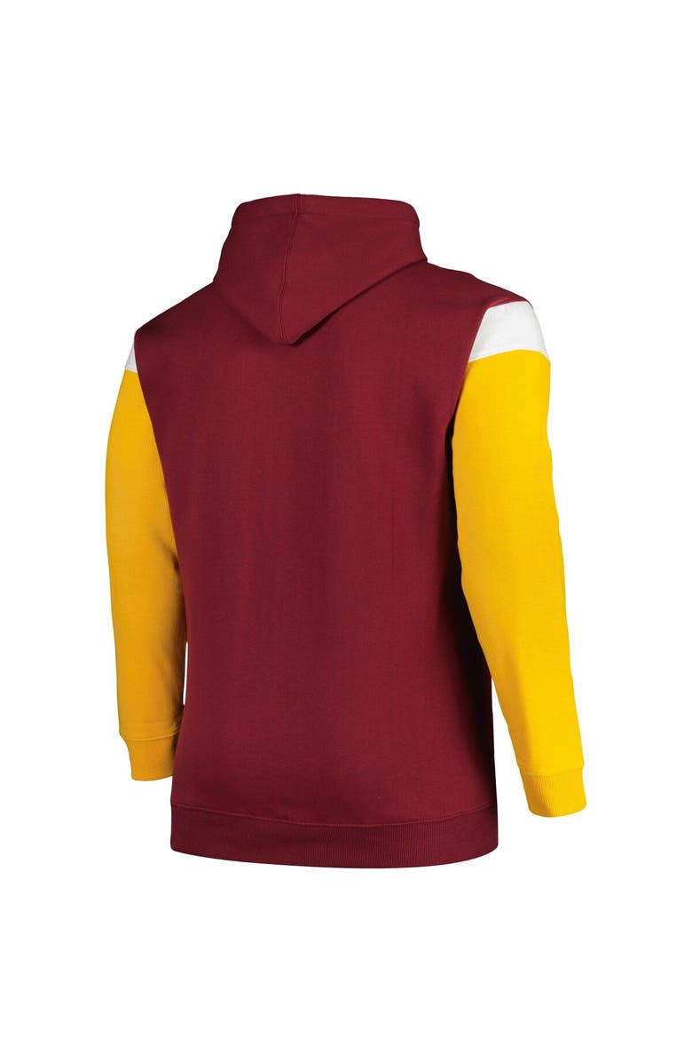 PROFILE Men's Profile Burgundy Washington Commanders Big & Tall Trench Battle Pullover Hoodie, Alternate, color,