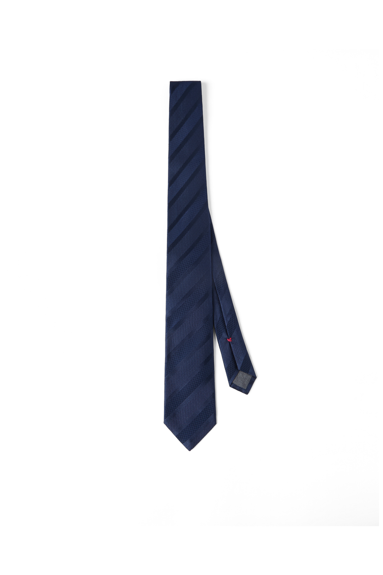 Striped silk necktie, Main, color, Navy Blue