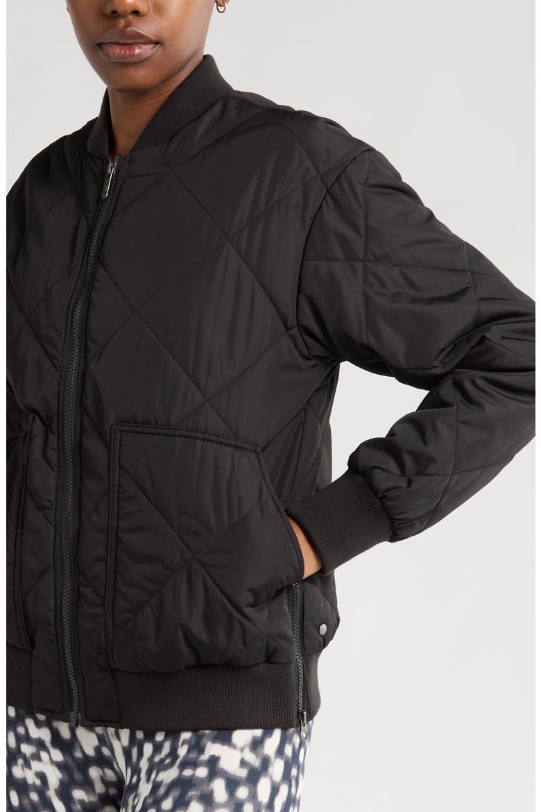 Quilted Aviator Jacket, Alternate, color, BLACK