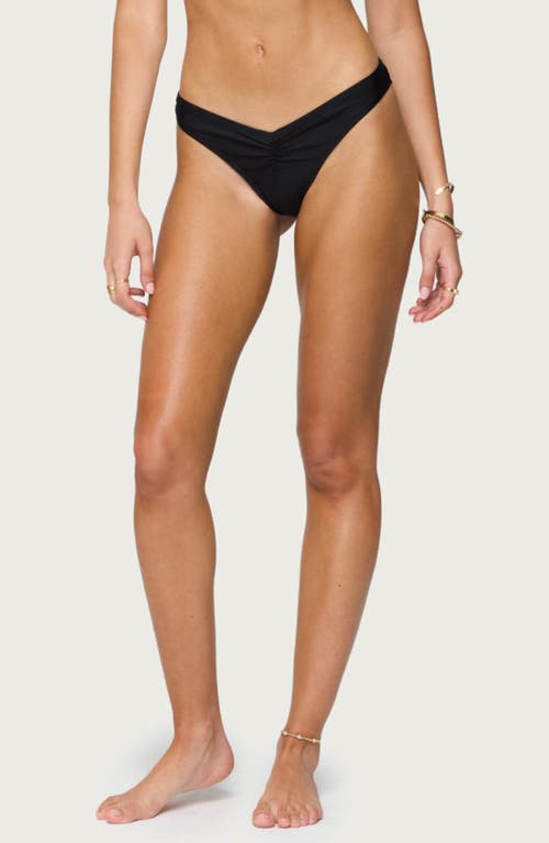 Edikted Starfish Ruched Bikini Bottoms In Black