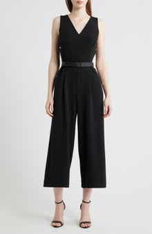 Side Button Cool Crepe Culotte Jumpsuit