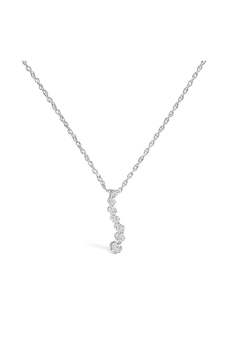 Haus of Brilliance .925 Sterling Silver 1/4 Cttw Lab Grown Diamond Journey Pendant Necklace, Main, color, White