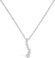 Haus of Brilliance .925 Sterling Silver 1/4 Cttw Lab Grown Diamond Journey Pendant Necklace