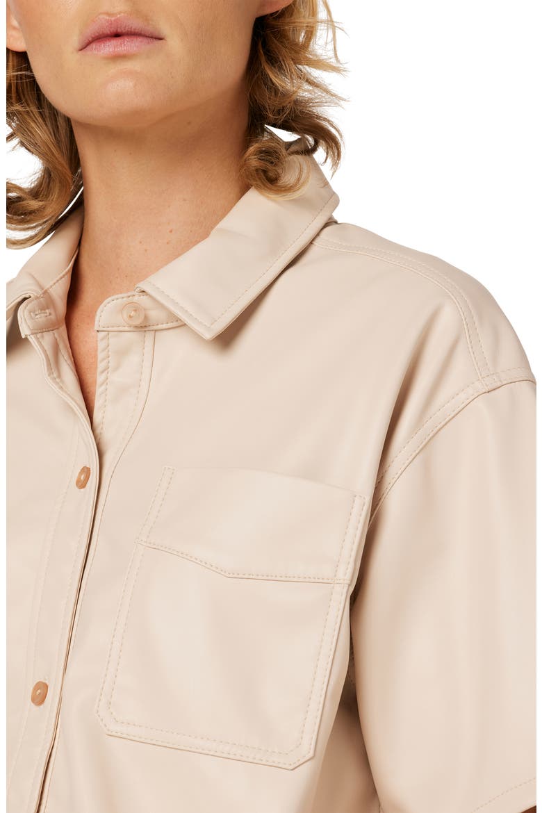 Oversize Crop Button-Up Top, Alternate, color, SHELL