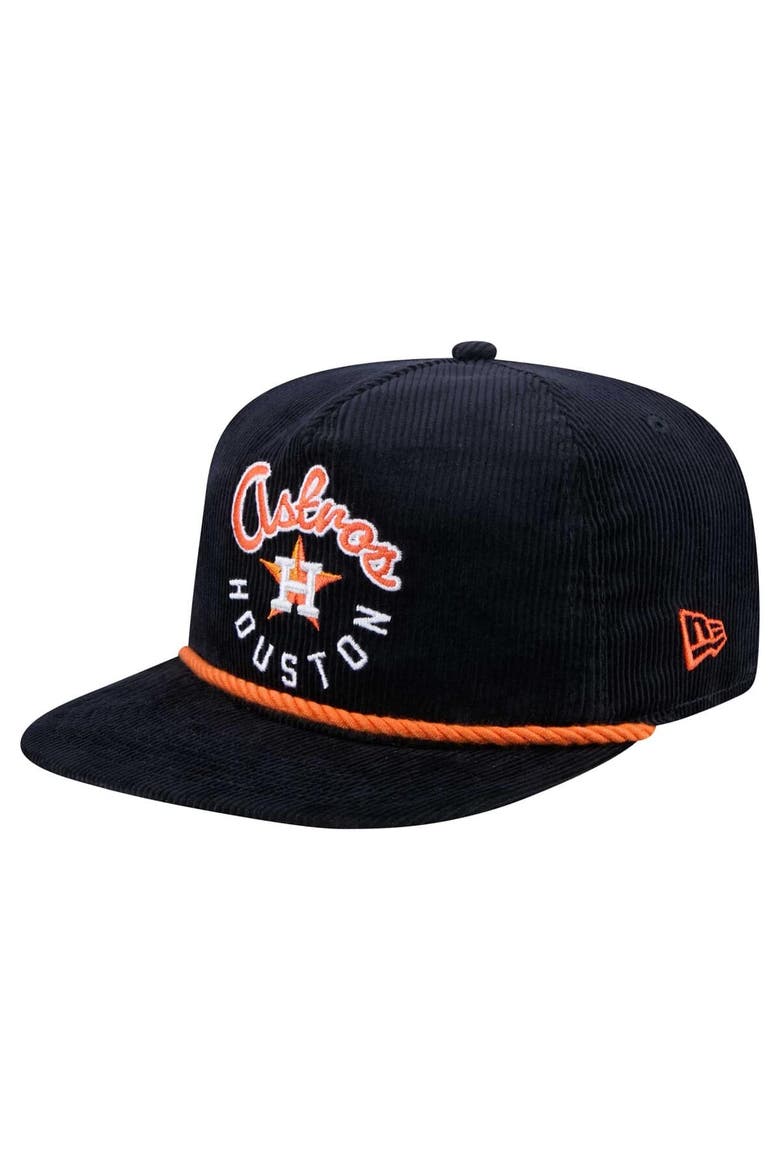 Men's New Era  Navy Houston Astros Full Circle Corduroy Golfer Adjustable Hat, Alternate, color, Navy