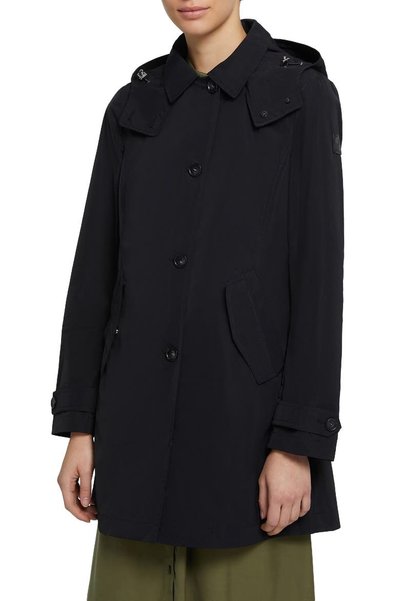 Water Repellent Raincoat, Main, color, BLACK