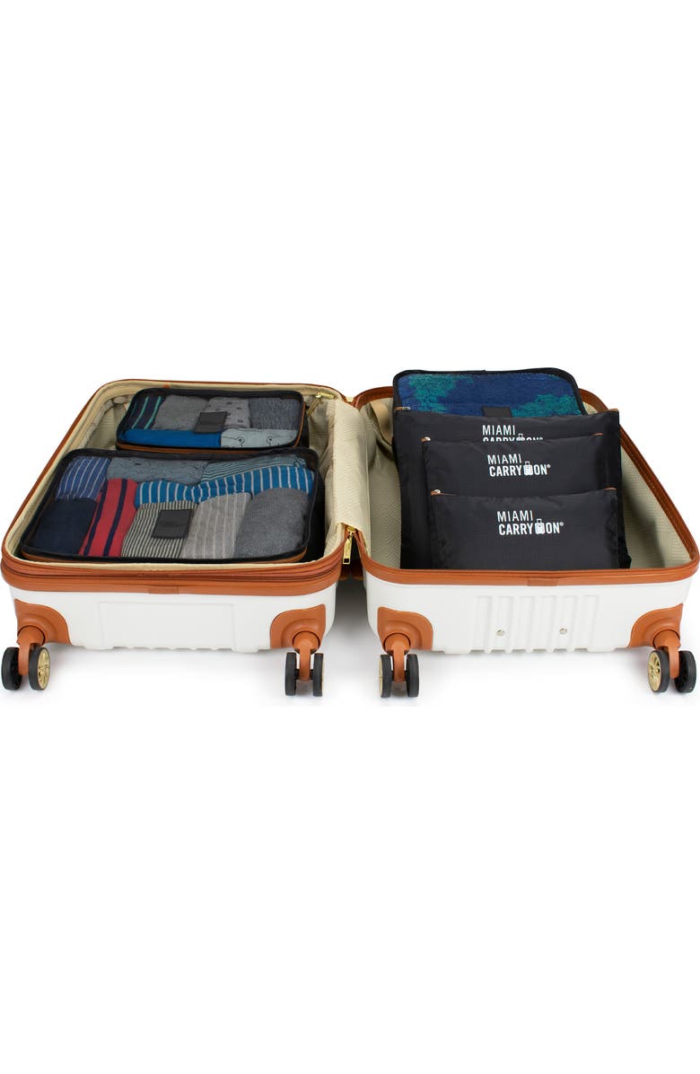 Miami Carry On Travelers 6 Piece Organizational Packing Cubes, Alternate, color, Black/Tan