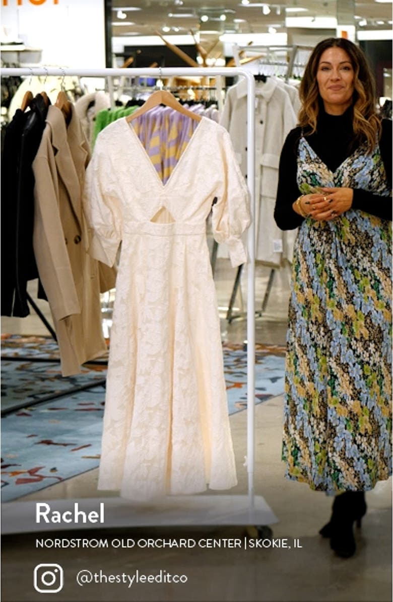 EDITION Floral Embroidered Cutout Midi Dress, sales video thumbnail