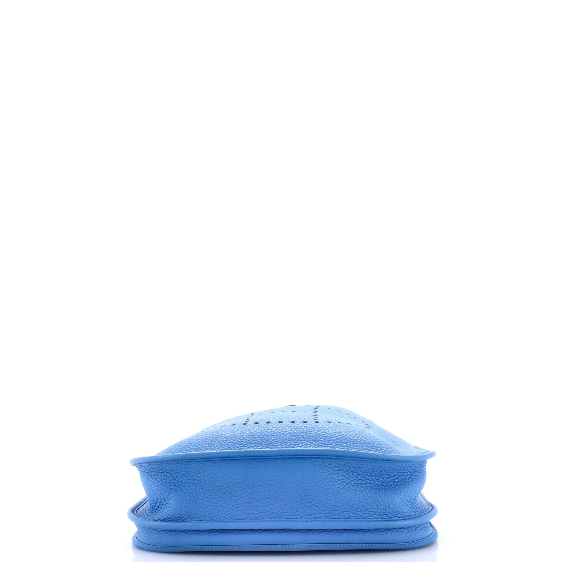 Pre-Owned Hermes Evelyne Bag Gen III Clemence PM, Alternate, color, Bleu Paradis