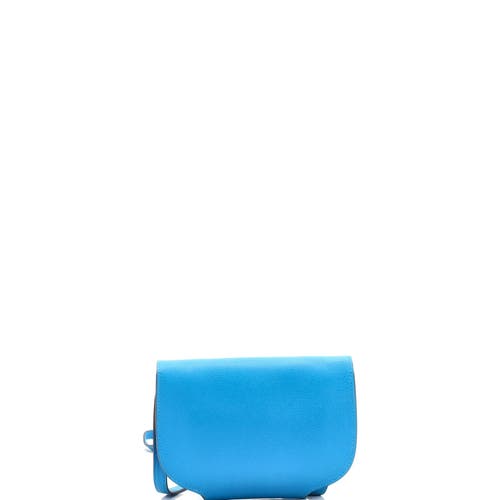 Pre-owned Hermes Hermes Convoyeur Crossbody Bag Evercolor Mini In Blue