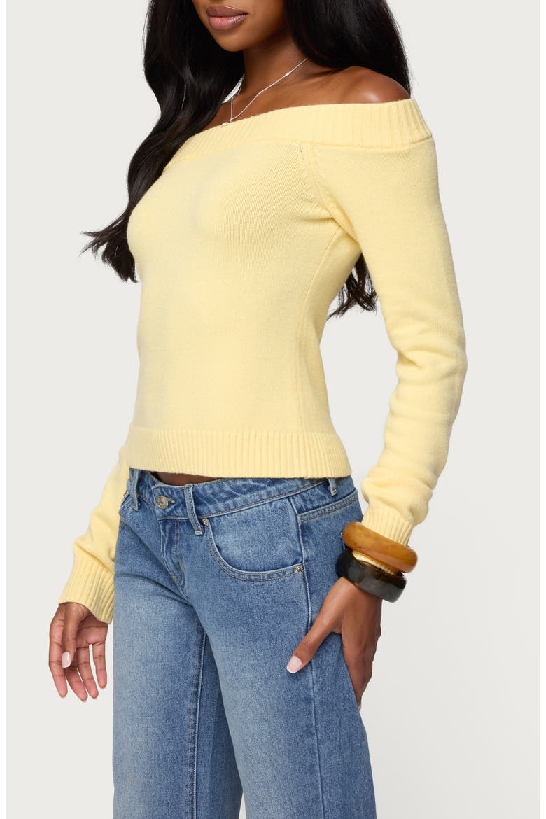 Elona Off the Shoulder Sweater, Alternate, color, YELLOW