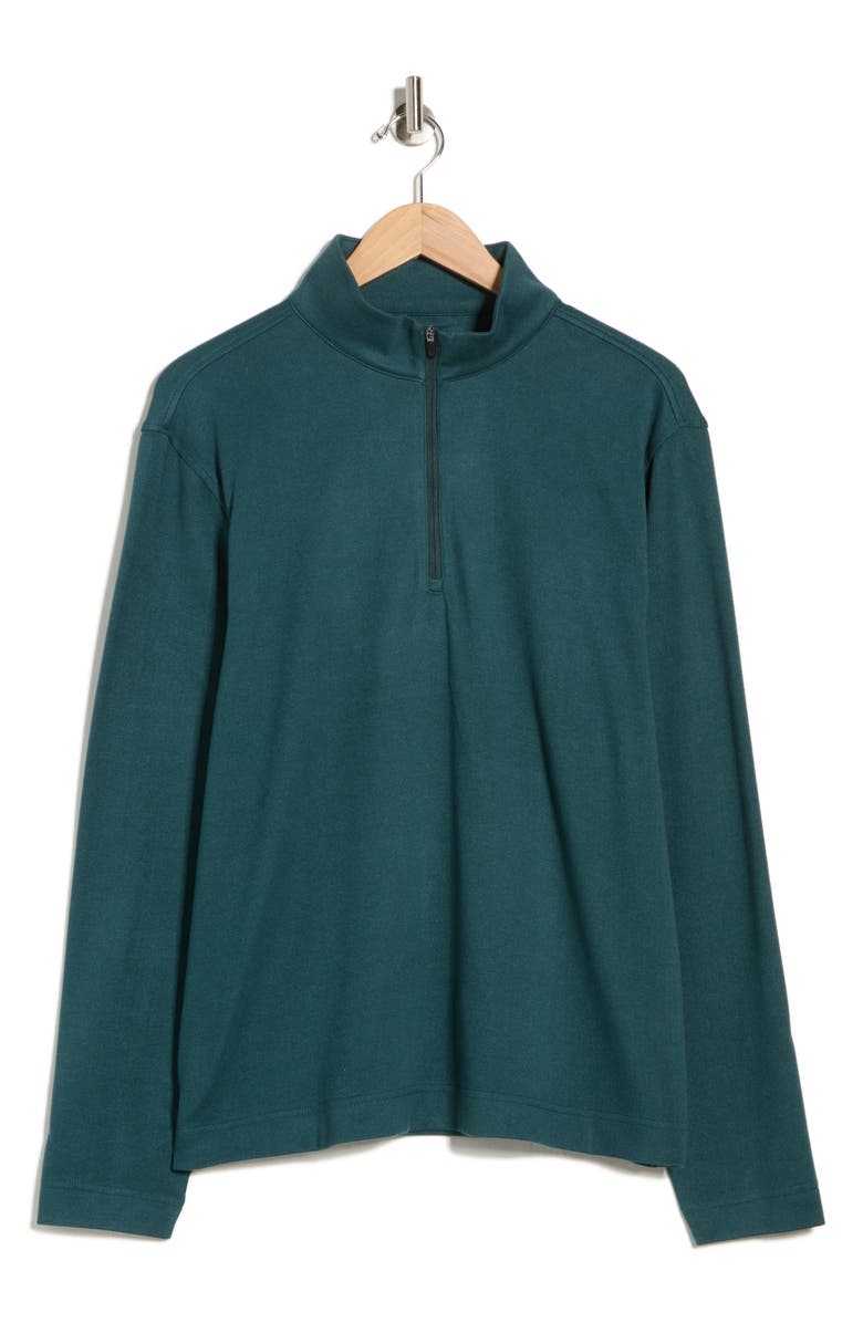 Greg Norman Quarter Zip Knit Pullover, Alternate, color, Dark Sea