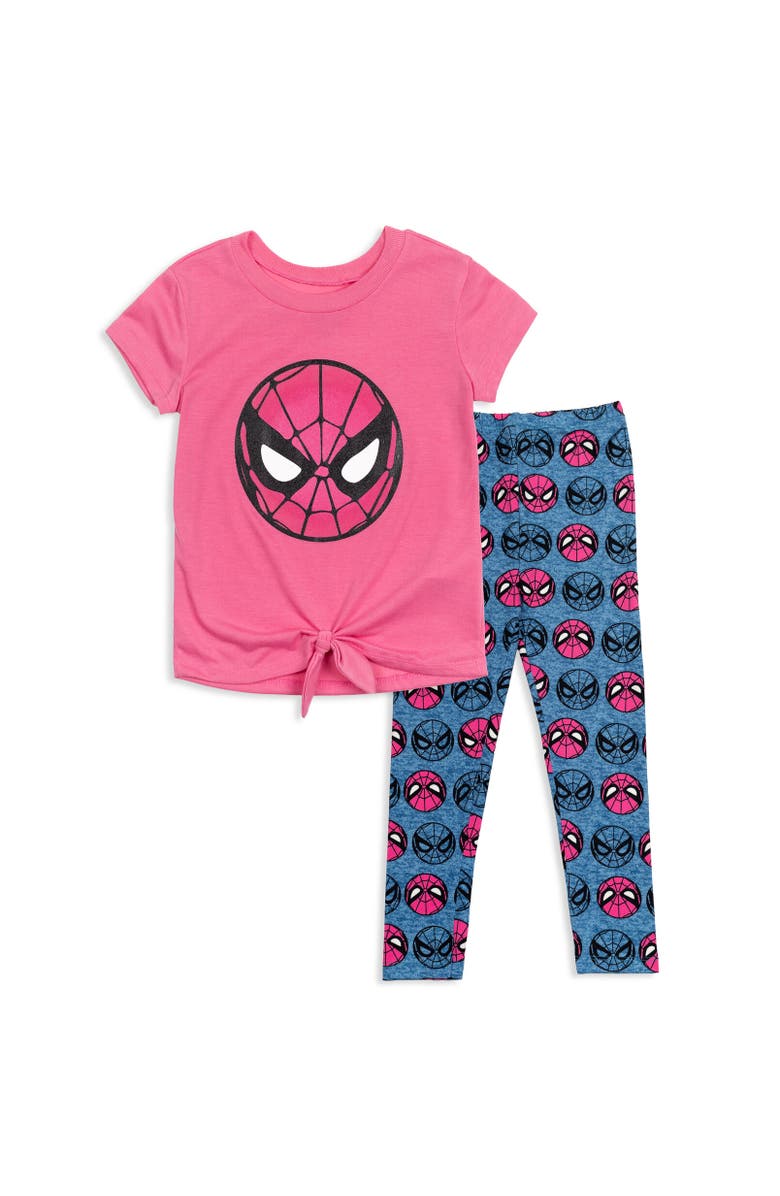 Marvel Spider-Man T-Shirt & Leggings Set, Main, color, Spider-Man Pink