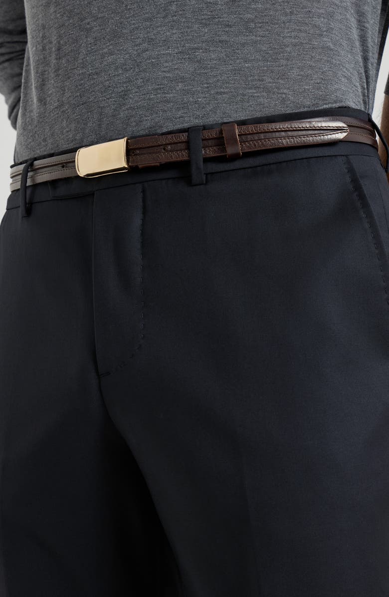 Brunello Cucinelli Virgin wool trousers, Alternate, color, Black