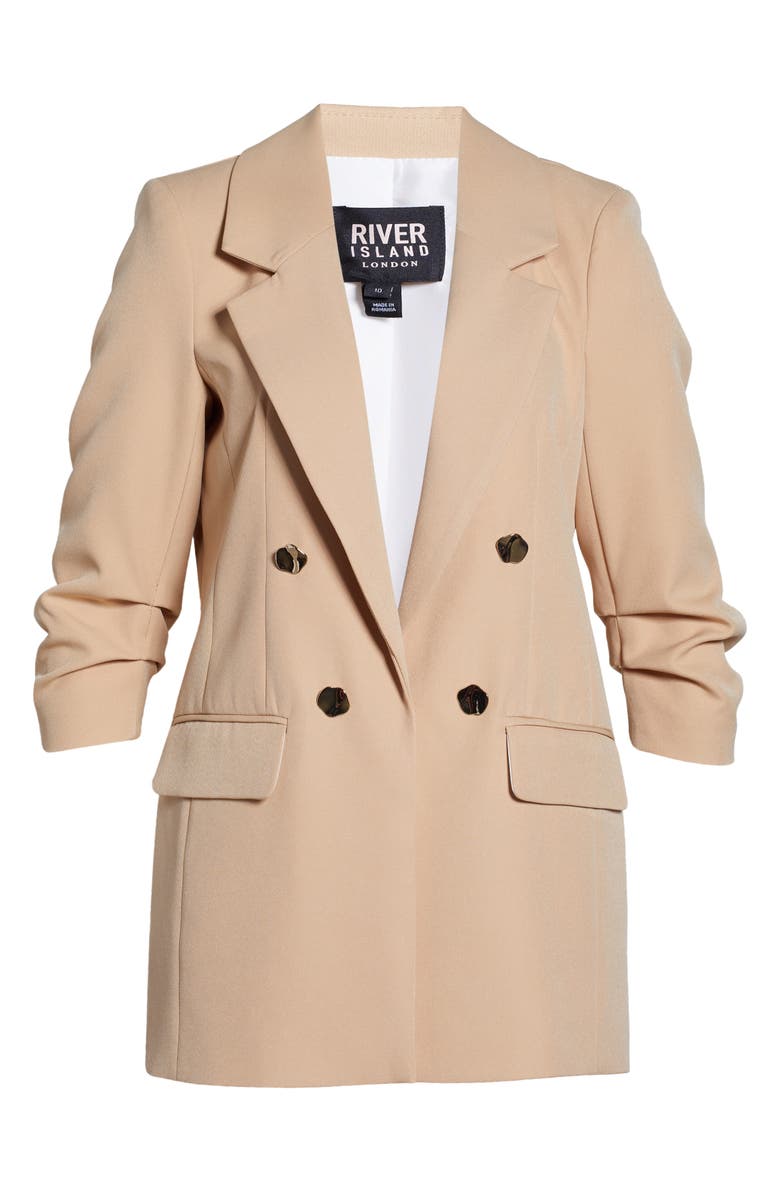 River Island Ruched Sleeve Blazer, Alternate, color, 
