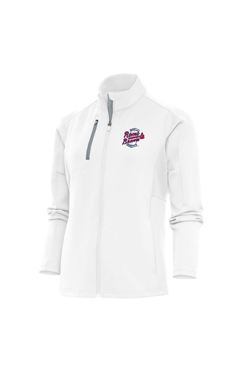 ANTIGUA Women's Antigua  White Rome Braves Generation Full-Zip Jacket, Main, color, 