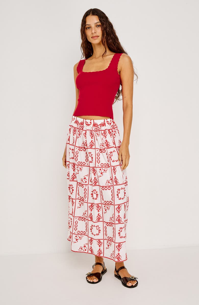 Rails Dax Floral Embroidered Cotton Maxi Skirt, Alternate, color, 