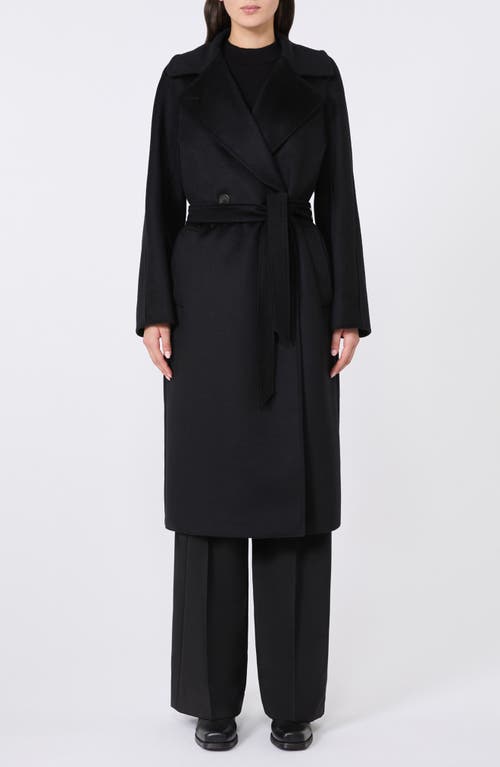 Weekend Max Mara Resina Double Breasted Wool Coat In Black