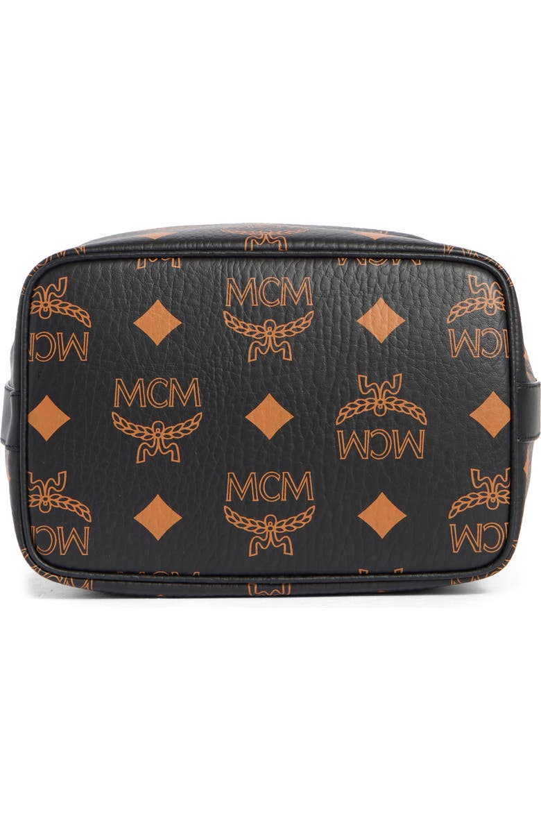 MCM Dessau Monogram Bucket Bag, Alternate, color, Black