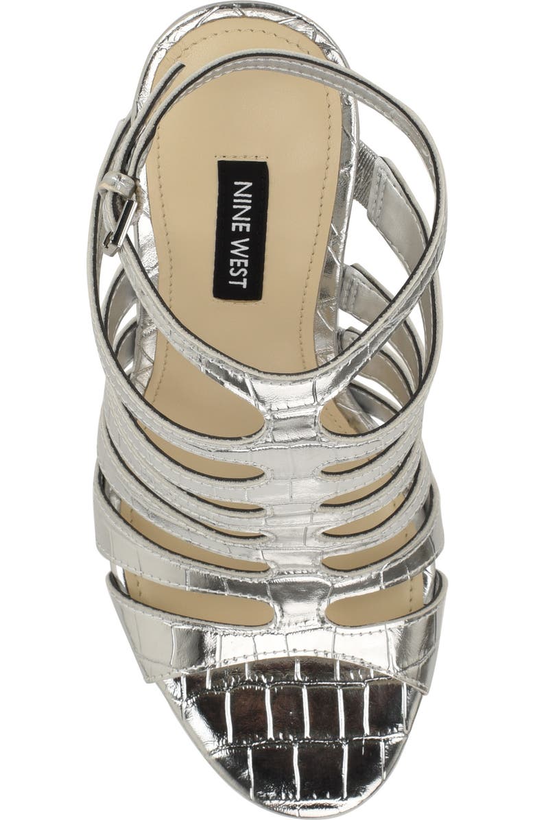 Nine West Saleen Strappy Sandal, Alternate, color, Silver