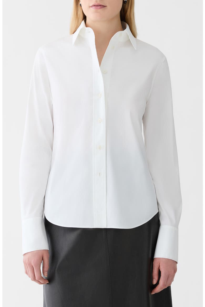 Fitted Shirt with French Cuffs, Main, color, WHITE
