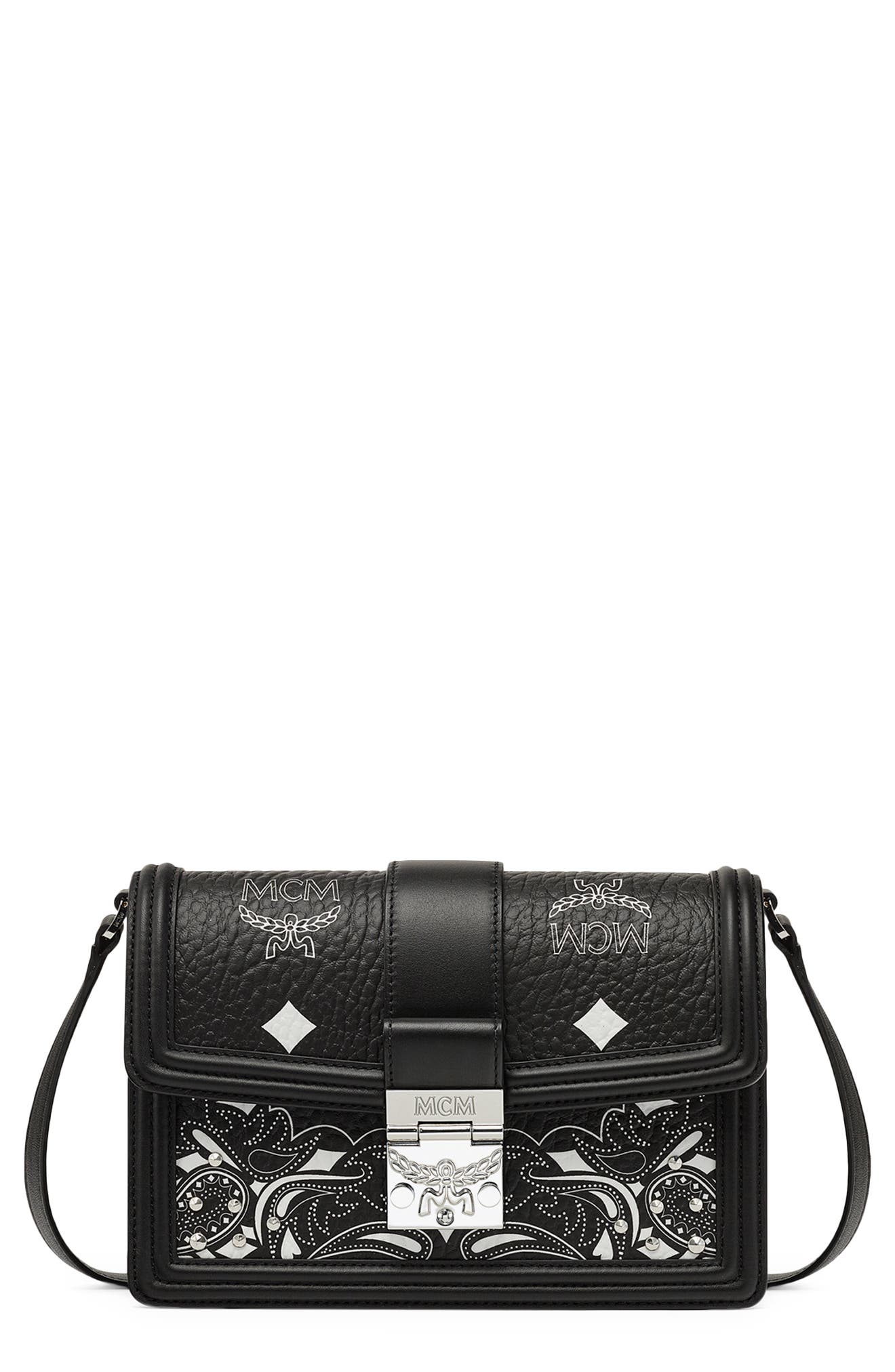 MCM Small Tracy Visetos Coated Canvas Shoulder Bag, Main, color, 