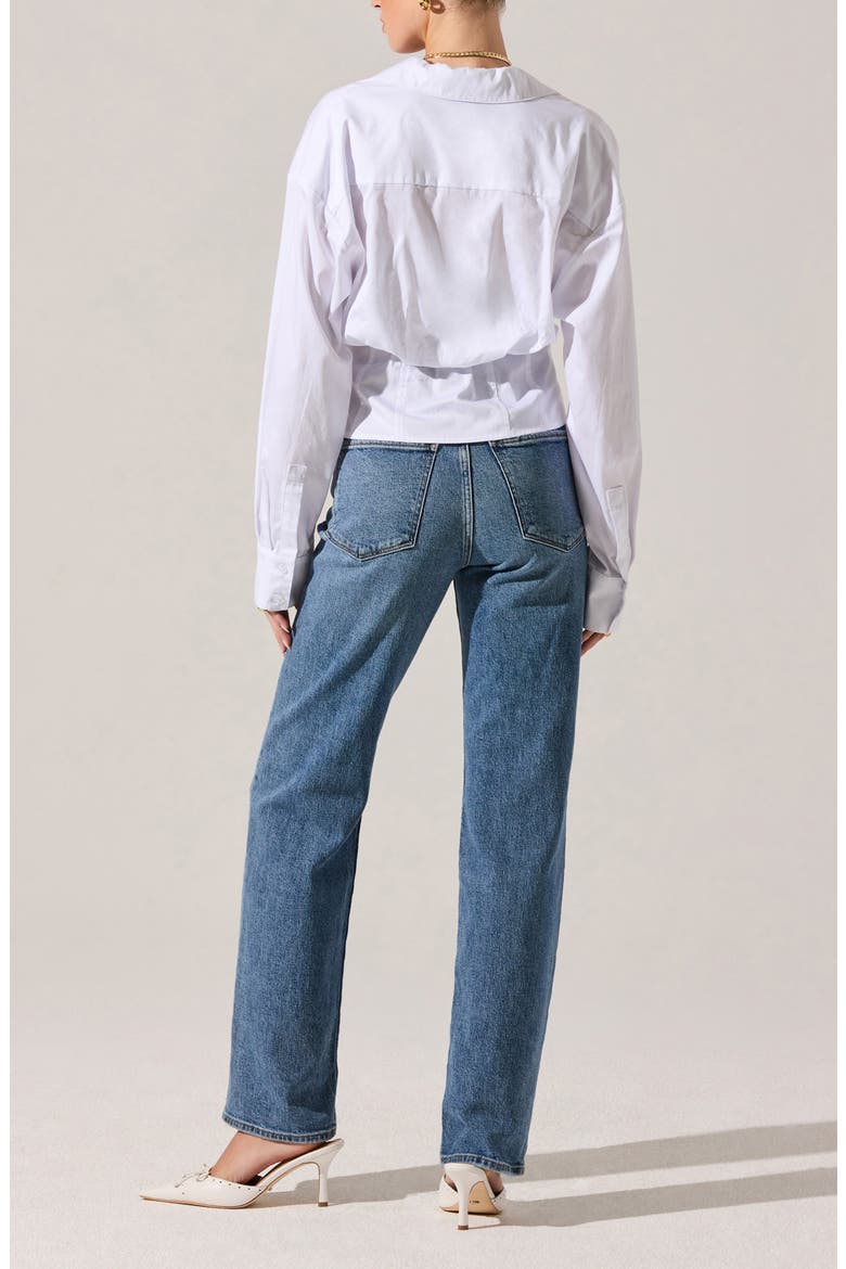 Layered Button-Up Shirt, Alternate, color, WHITE
