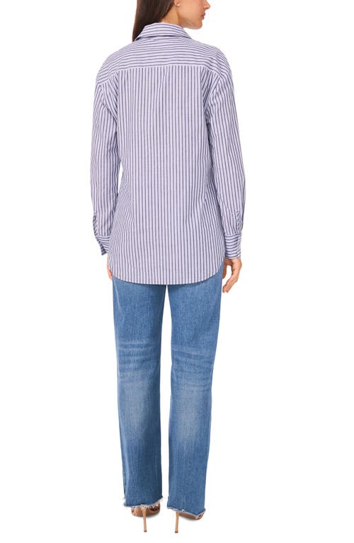 Halogen ® Stripe Poplin Button-up Shirt In Blue